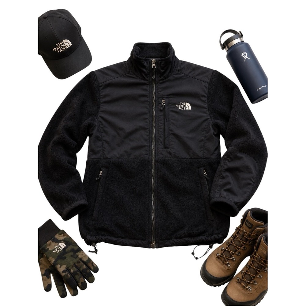 The North Face Denali Black Polartec Fleece Jacket Women's Large Full Zip FLAW